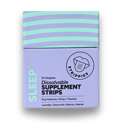 STRIPPIES SLEEP — Dissolvable Melatonin + L-Theanine Strips (30 ct, Cranberry)