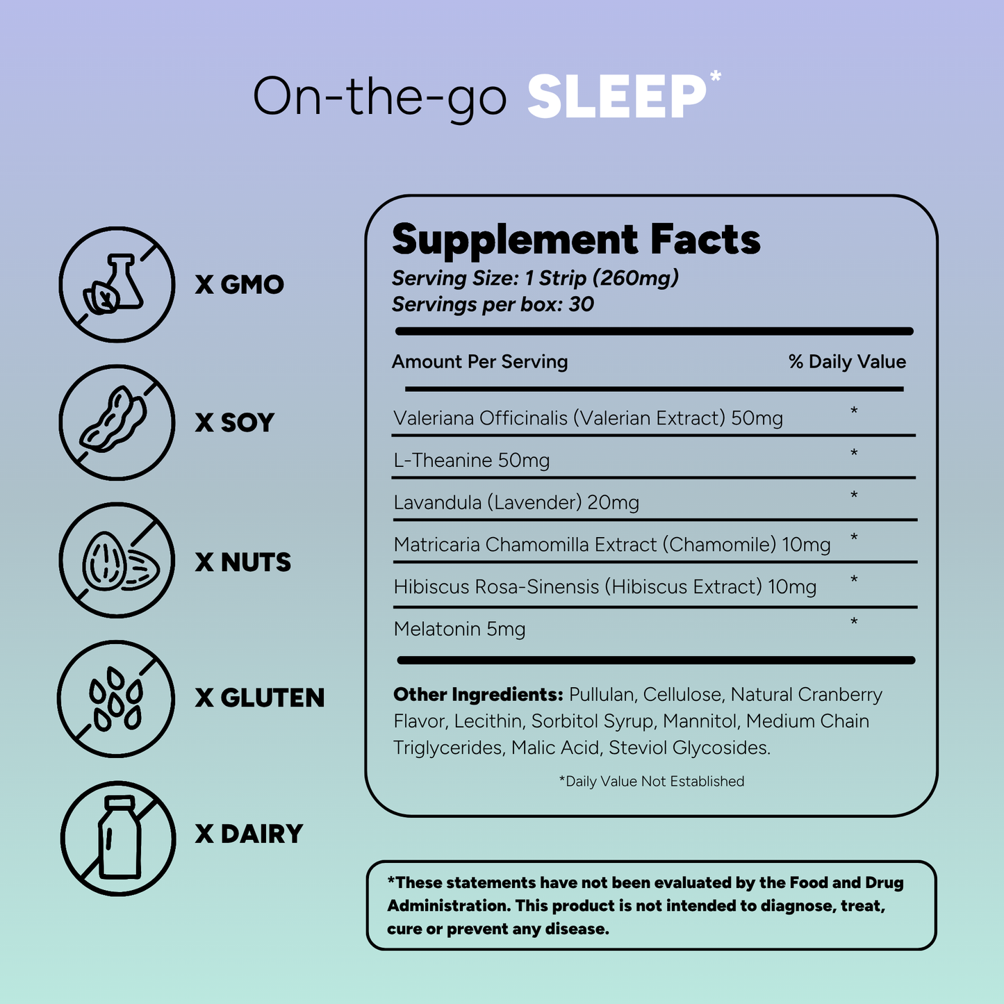 ENERGY & SLEEP Dissolvable Supplement Strips