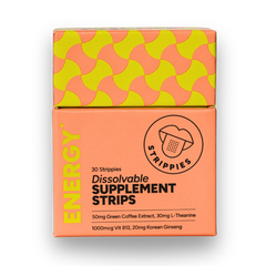 STRIPPIES ENERGY — Dissolvable Caffeine + B12 Strips (30 ct, Spearmint)